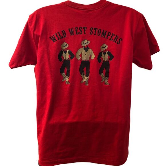Wild West Stompers Red Graphic Men's Unisex T-shirt Large Western Double Sided - Picture 3 of 9